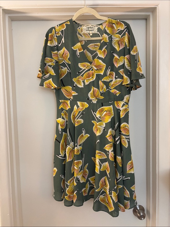 Modcloth Dresses & Skirts - ModCloth Green Midi Dress with Yellow Floral Print